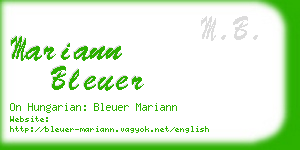 mariann bleuer business card